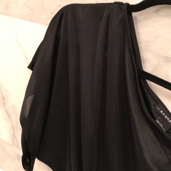 Rampage Black One Shoulder Black Top - Picture 2 of 4